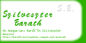 szilveszter barath business card